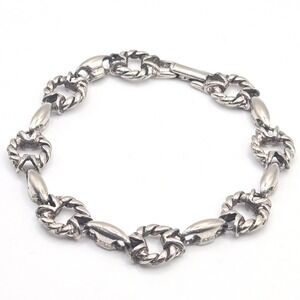 Premier Designs Silver Tone Rope Pattern Link Vintage Bracelet 7 inches‎